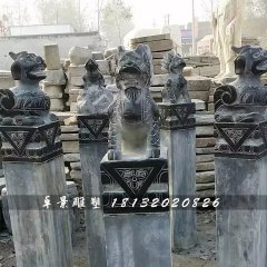 青石拴馬柱，仿古拴馬樁雕塑
