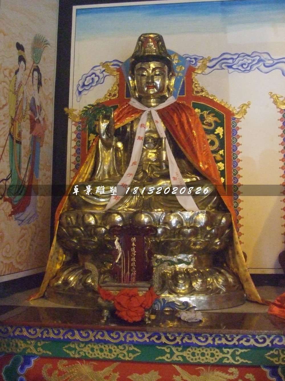 送子娘娘銅雕，寺廟神仙銅雕