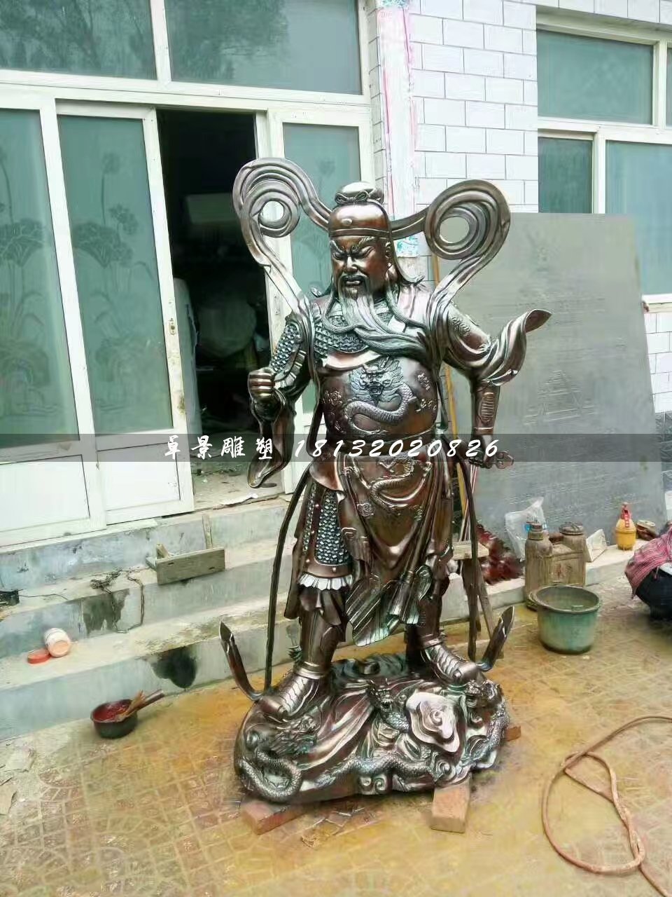 銅關(guān)公雕塑,武財(cái)神銅雕