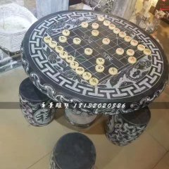 象棋桌石雕，青石仿古桌椅