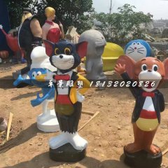 貓和老鼠雕塑，玻璃鋼卡通雕塑