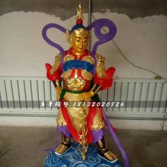 玻璃鋼彩繪韋陀菩薩，寺廟神仙雕塑