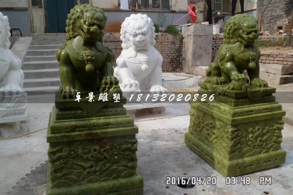 大理石獅子，動物石雕 (3)