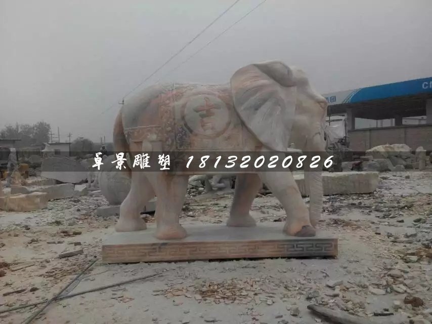 大理石吉祥如意象，石雕大象 (3)