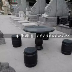 大理石桌椅，圓桌圓凳
