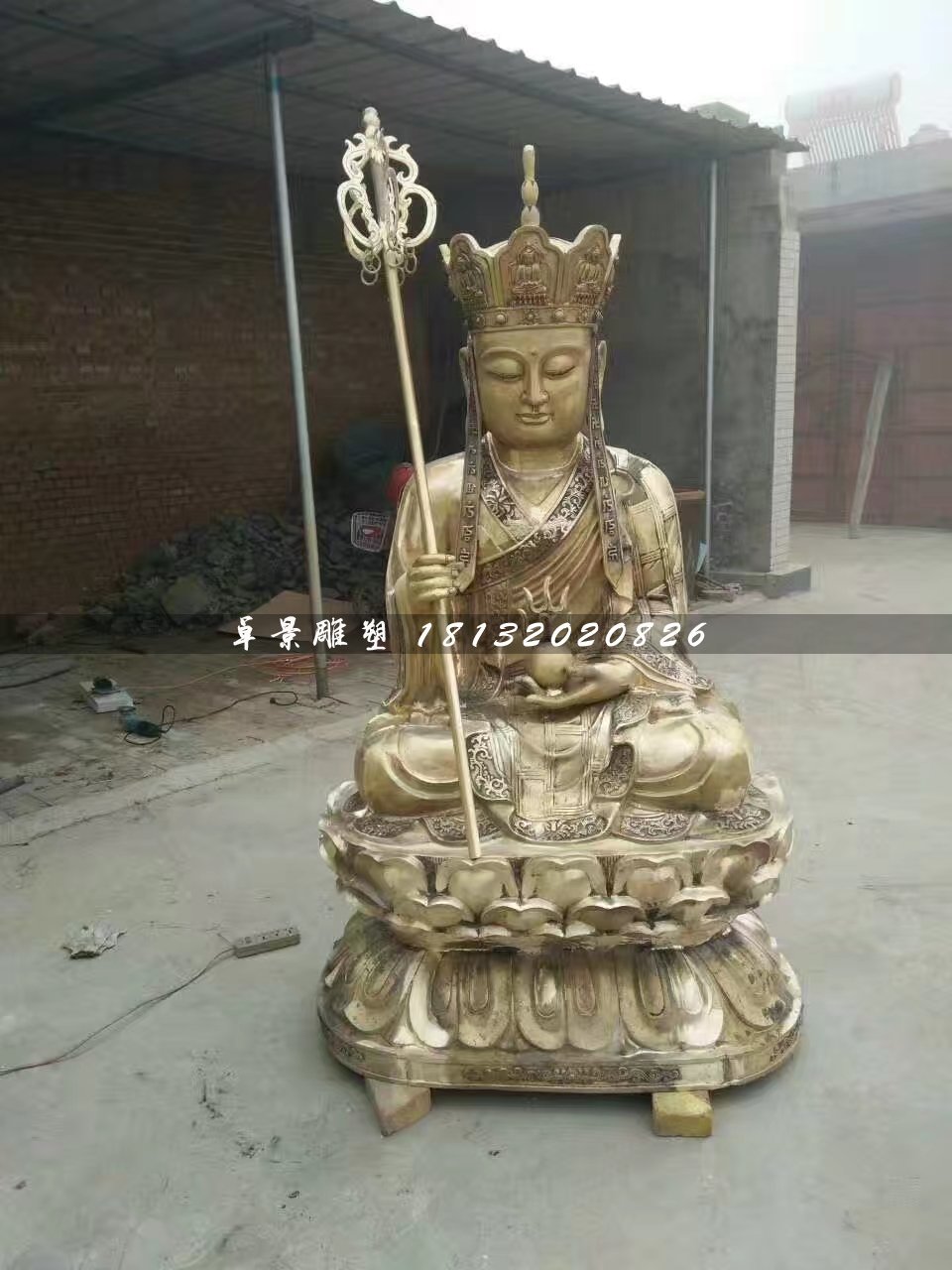 地藏菩薩雕塑，寺廟銅佛像