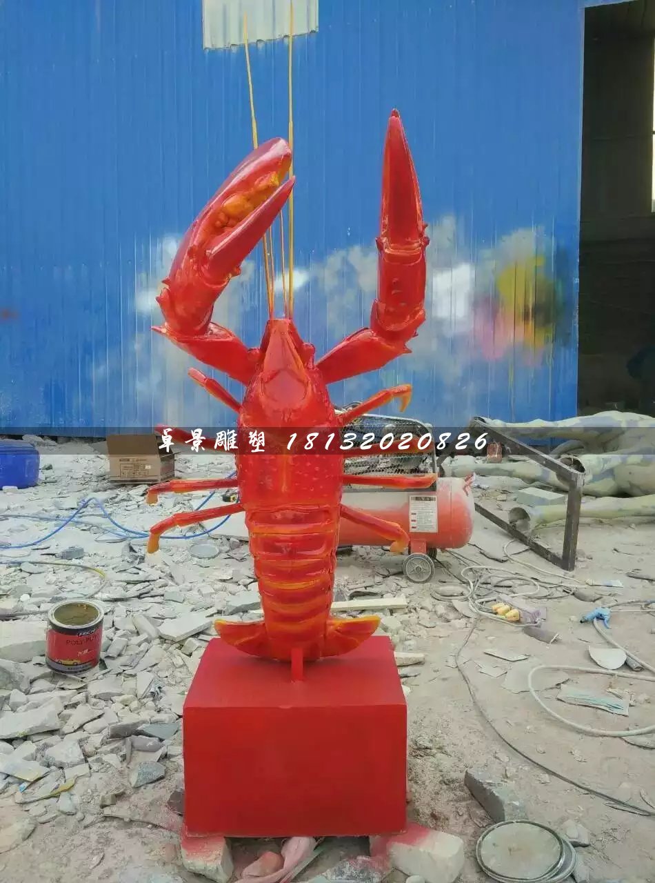 玻璃鋼龍蝦雕塑，玻璃鋼動(dòng)物雕塑 (3)