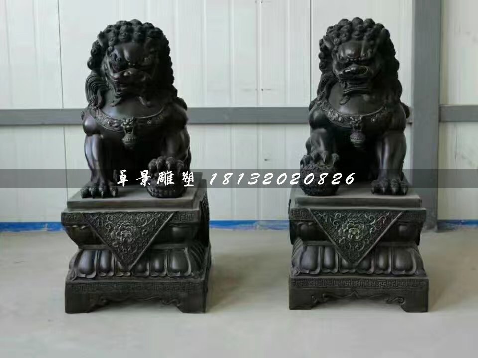 北京獅銅雕，小型銅獅子