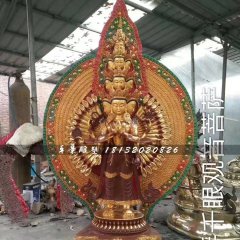 千手千眼觀音菩薩銅雕，寺廟銅佛像