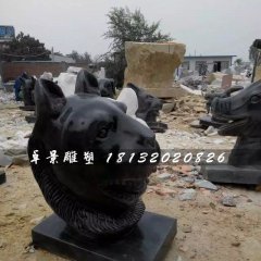 十二生肖獸首石雕，公園動物石雕