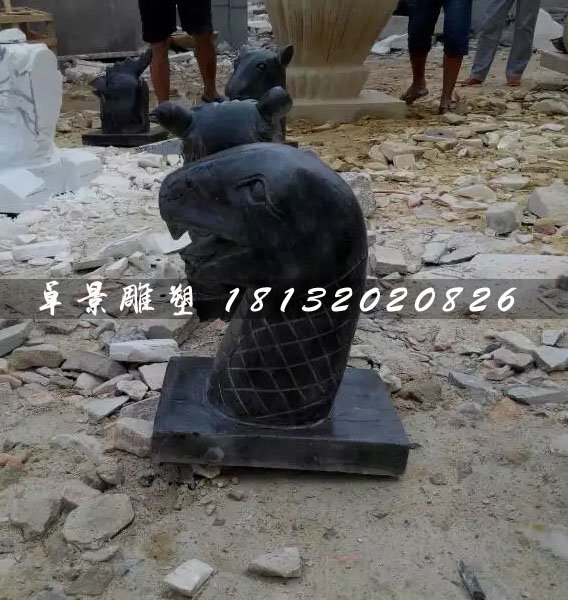十二生肖獸首石雕，公園動(dòng)物石雕 (3)