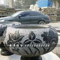 青石花盆，青石花盆雕塑