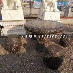 石桌椅，圓桌圓凳石雕