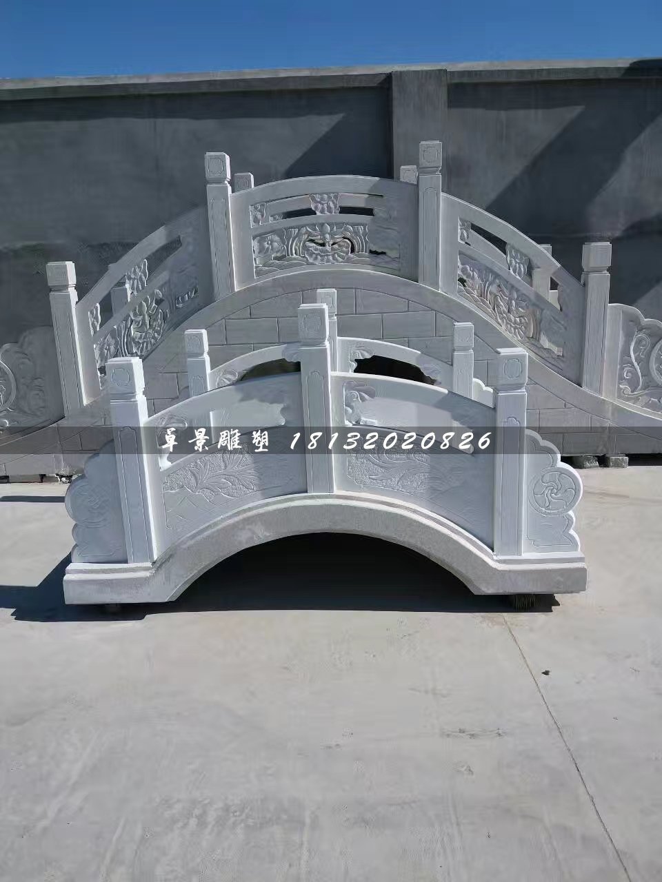 石橋雕塑，公園漢白玉小橋 (1)