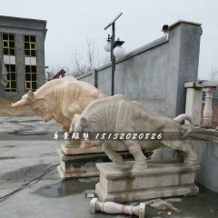 石雕牛，大理石開荒牛雕塑