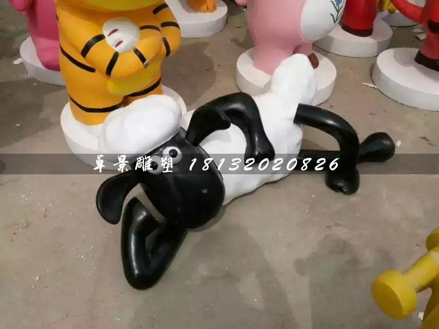 小羊肖恩雕塑,卡通動(dòng)物雕塑