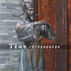 古代官員作揖銅雕，街邊人物銅雕