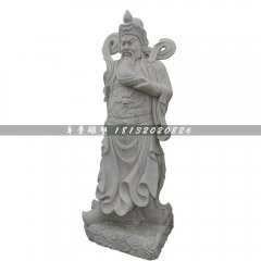 關(guān)公石雕，大理石捋胡子關(guān)公
