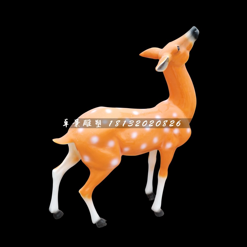 梅花鹿雕塑，玻璃鋼動物雕塑