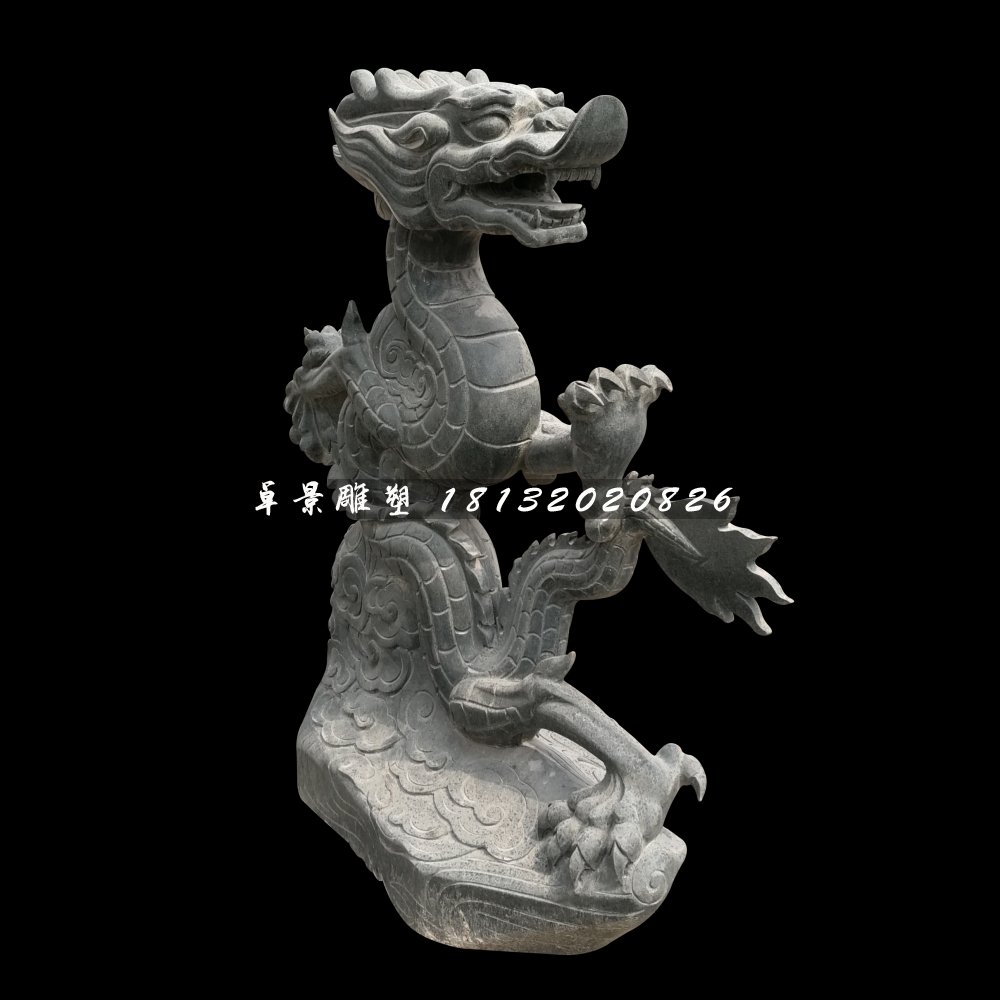 神龍石雕，青石動物雕塑