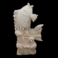 石雕噴泉魚，公園景觀石雕