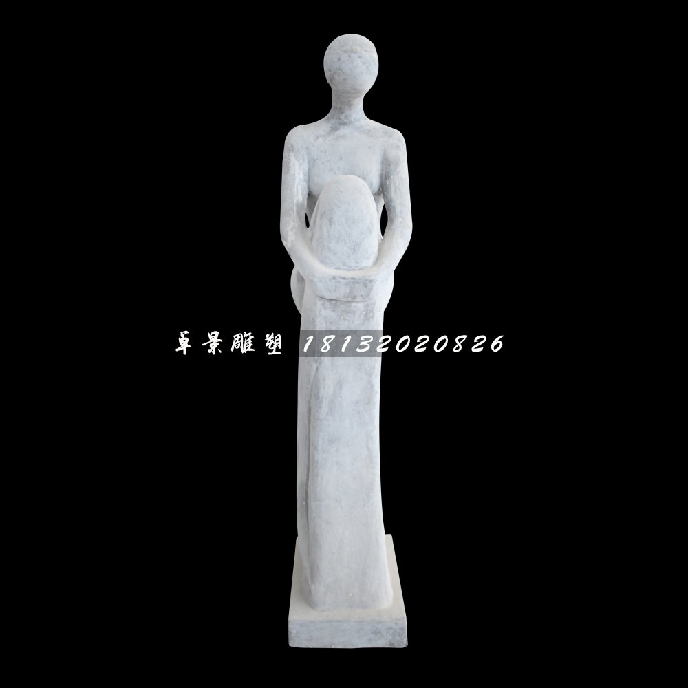 沉思的少女石雕，公園抽象人物石雕 (2)