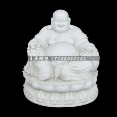 大肚彌勒佛，漢白玉佛像