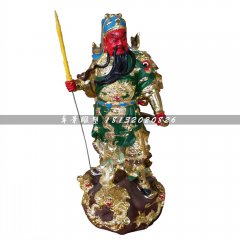 彩繪關(guān)公，玻璃鋼武財神雕塑