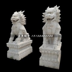 大理石麒麟，神獸石雕