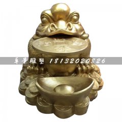 銅雕金蟾，鑄銅金蟾