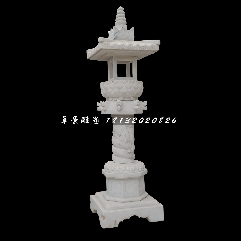 漢白玉燈，園林景觀石雕 (2)