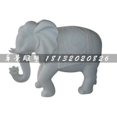 泰國(guó)大象雕塑，漢白玉石雕大象