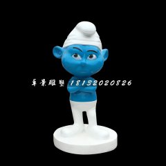 藍(lán)精靈雕塑，玻璃鋼卡通