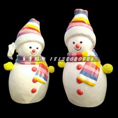 玻璃鋼雪人，卡通雪人雕塑