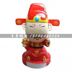 玻璃鋼卡通雕塑，卡通小財(cái)神