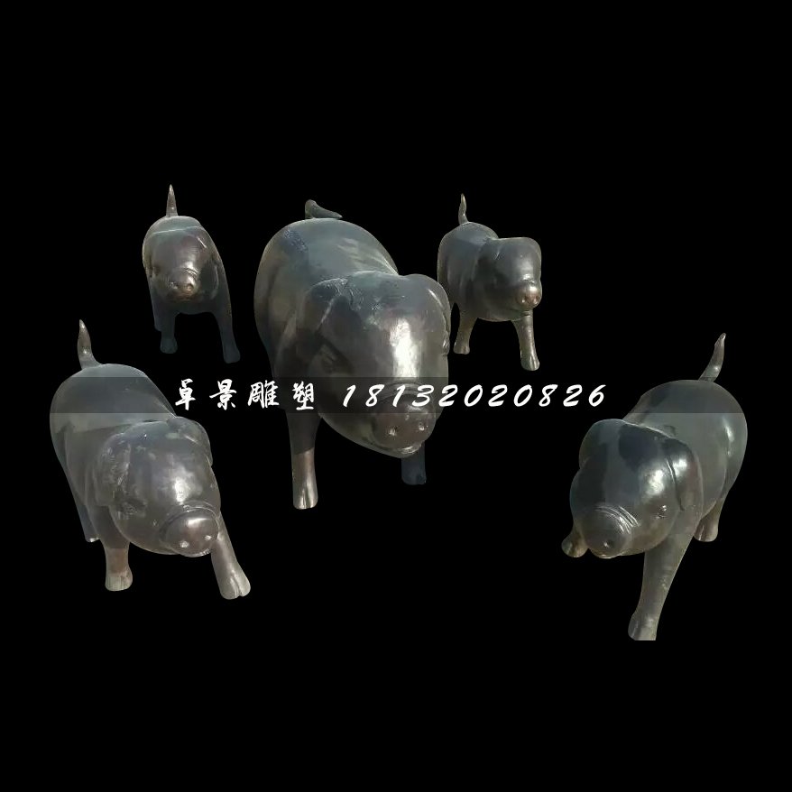 鑄銅的雕塑，小豬銅雕