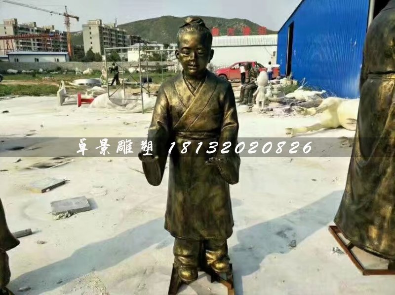孔融讓梨雕塑，玻璃鋼仿銅人物 (1)