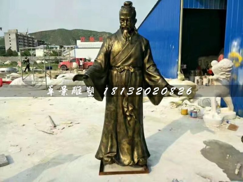 孔融讓梨雕塑，玻璃鋼仿銅人物 (3)
