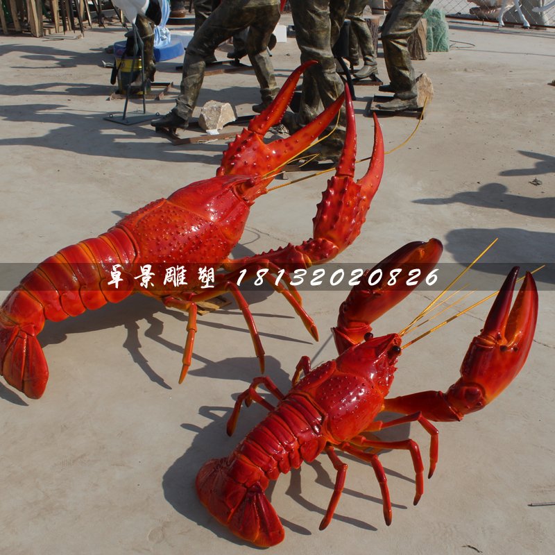 龍蝦雕塑，玻璃鋼仿真海鮮 (5)