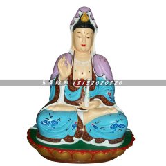 玻璃鋼手拿凈瓶觀音雕塑，玻璃鋼坐式觀音雕塑