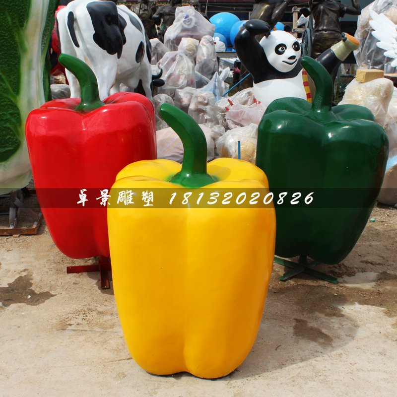 彩椒雕塑，玻璃鋼仿真蔬菜
