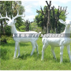 公園小鹿雕塑，玻璃鋼動(dòng)物