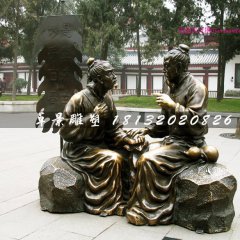 望聞問切銅雕，古代人看病銅雕