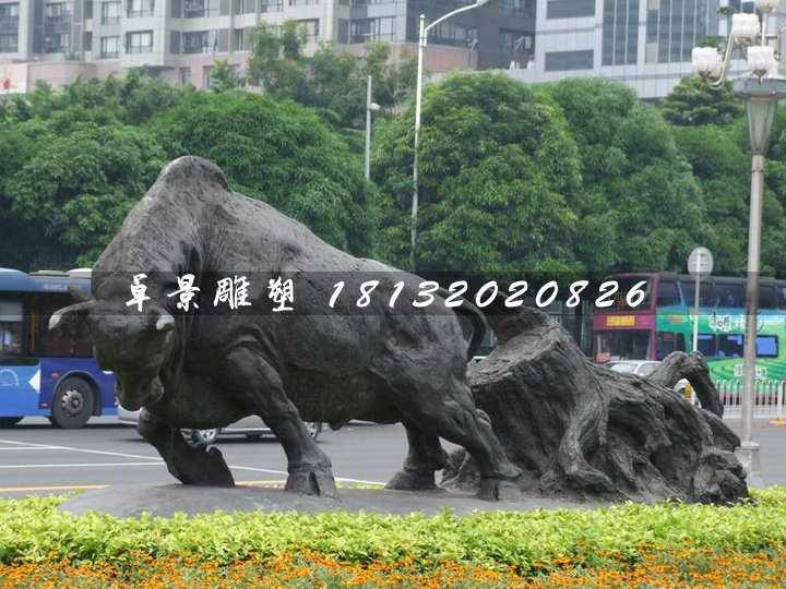 開荒牛銅雕,動物銅雕