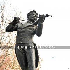 拉小提琴銅雕，西方人物銅雕