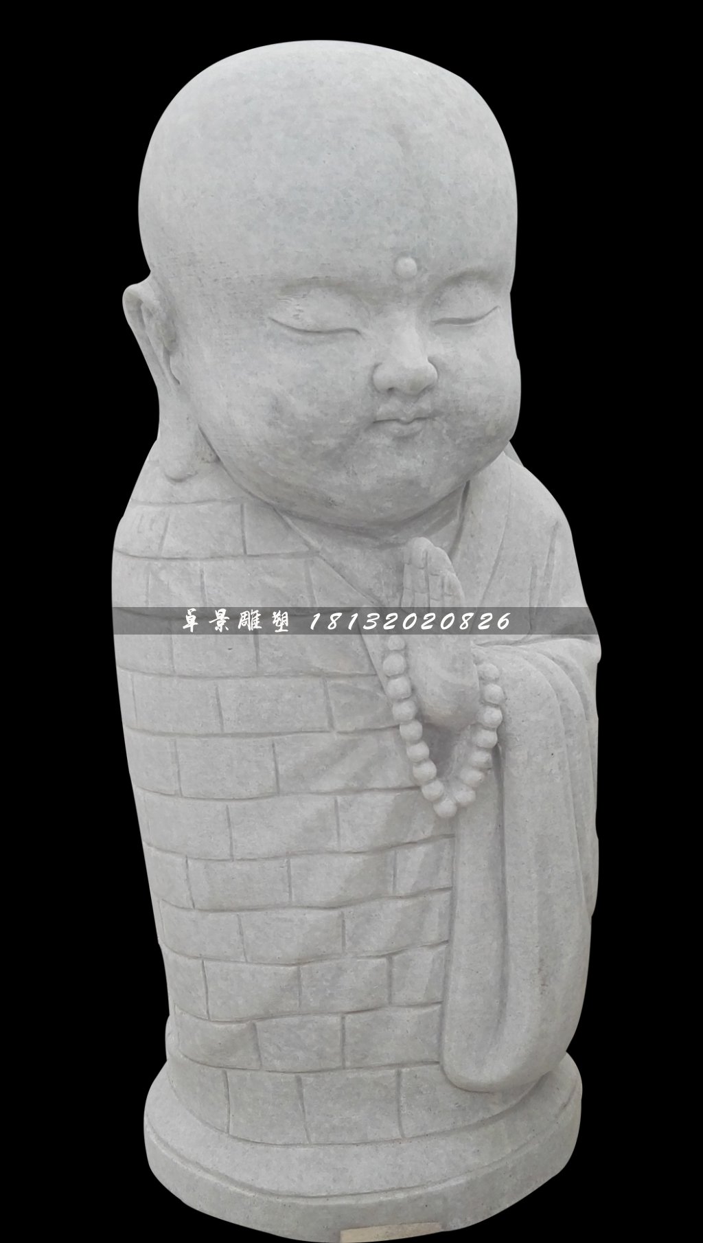 小和尚念經(jīng)雕塑，人物石雕