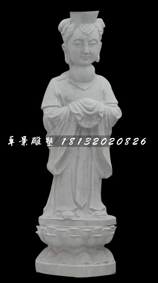 龍女石雕，漢白玉神仙石雕