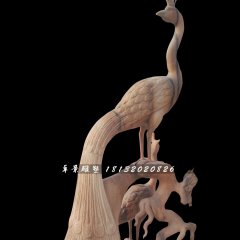 鳳凰石雕，晚霞紅神獸石雕