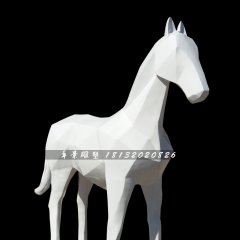 抽象馬雕塑，玻璃鋼白馬雕塑
