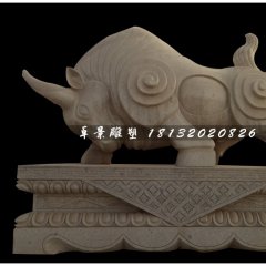 開荒牛石雕，廣場大理石牛雕塑